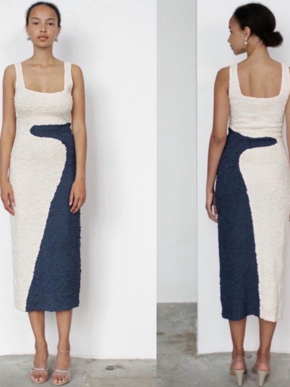 Mara Hoffman Blue Sloan Popcorn Dress - MEDIUM